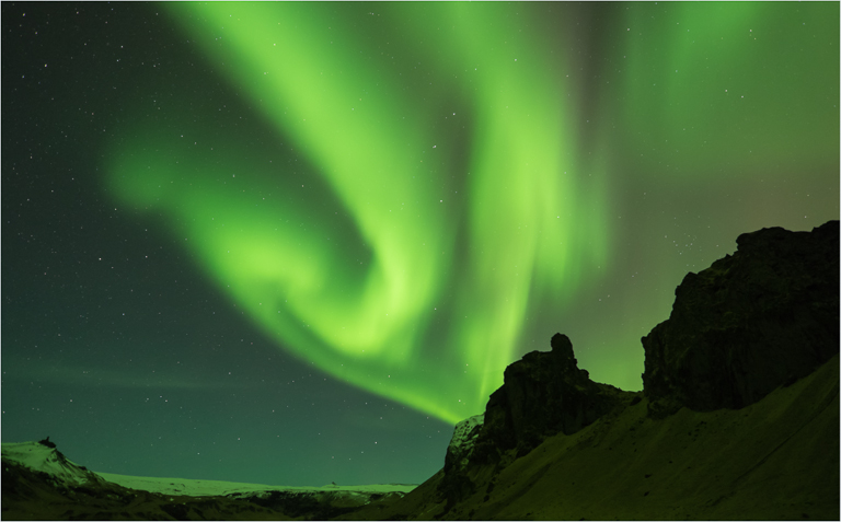 March 2014 Projected Image - Kathy Redin - The Aurora in Iceland was Really This Green