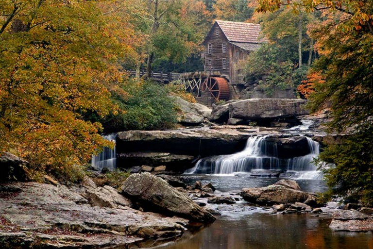 2007 Color Print - Jerry Fornarotto - Babcock Gristmill in the Fall